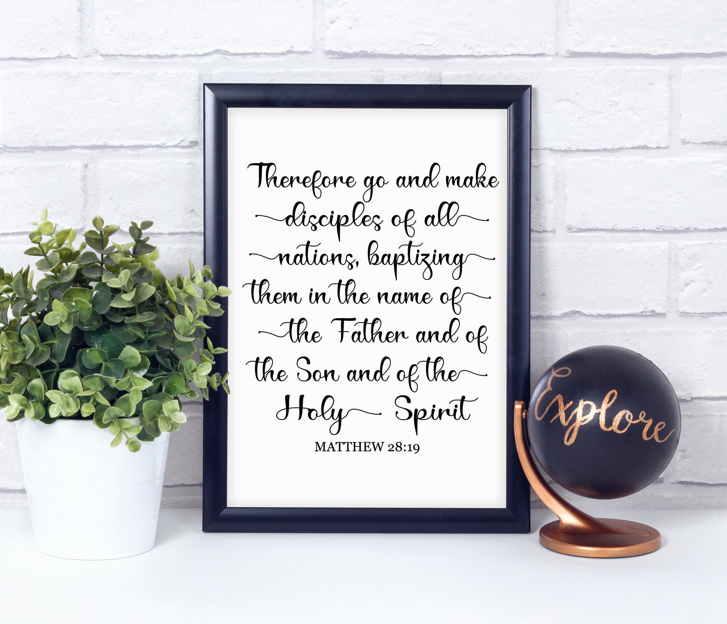 Go and Make Disciples of All Nations, Matthew 28:19, Bible Verse Poster Print, Multiple Sizes, Home Wall Art Decor