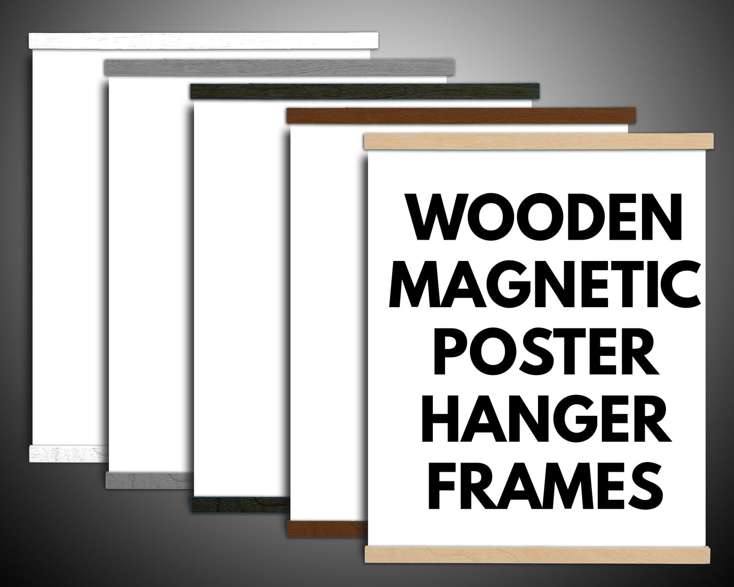 Wooden Magnetic Poster Hanger Frames, Multiple Sizes, Multiple Colors