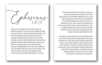 Ephesians 6:10-20, Bible Verse, 2 Piece Poster Print, Multiple Sizes, Home Wall Art Decor