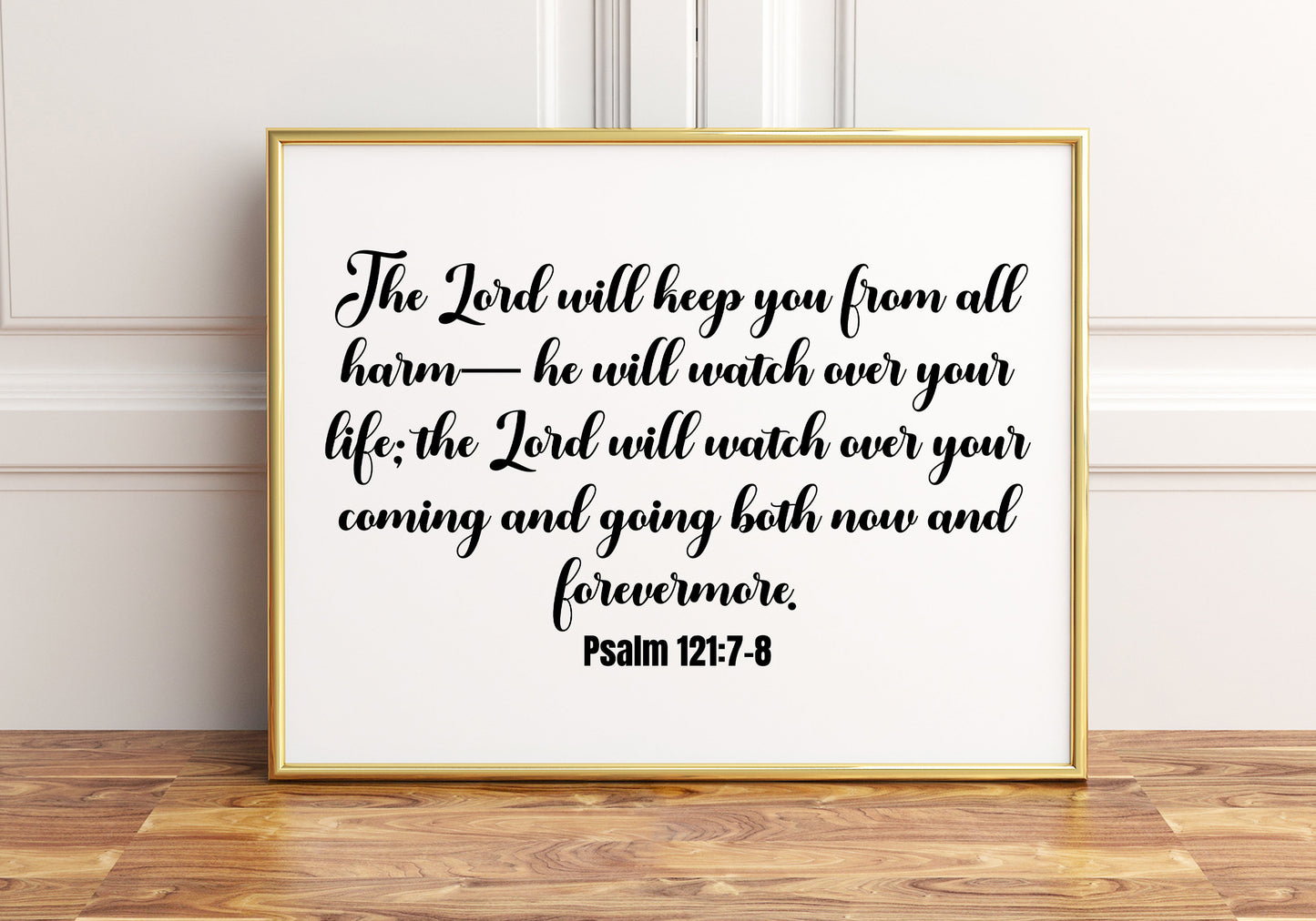 The LORD will keep you from all harm, Psalm 121:7-8, Bible Verse Poster Print, Multiple Sizes, Home Wall Art Decor