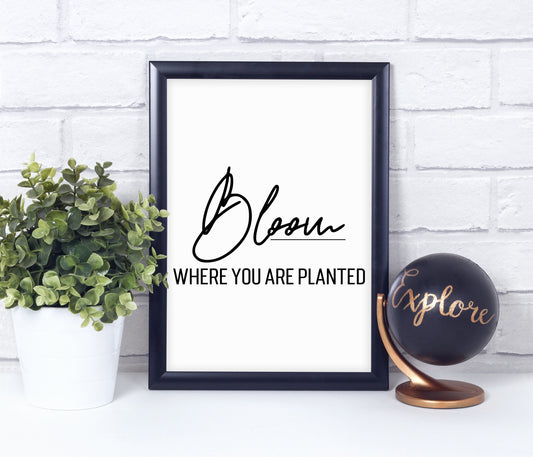 Bloom Where You Are Planted, Poster, Home Décor, Unframed