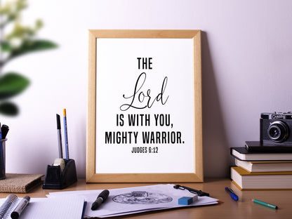 Judges 6:12, Bible Verse Quote, Poster Print, Home Wall Decor