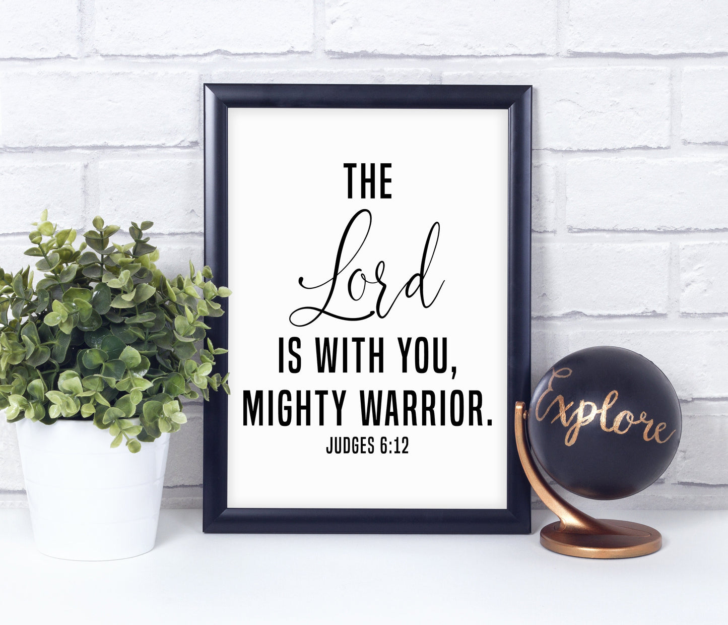 Judges 6:12, Bible Verse Quote, Poster Print, Home Wall Decor