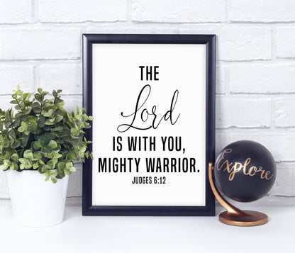 Judges 6:12, Bible Verse Quote, Poster Print, Home Wall Decor