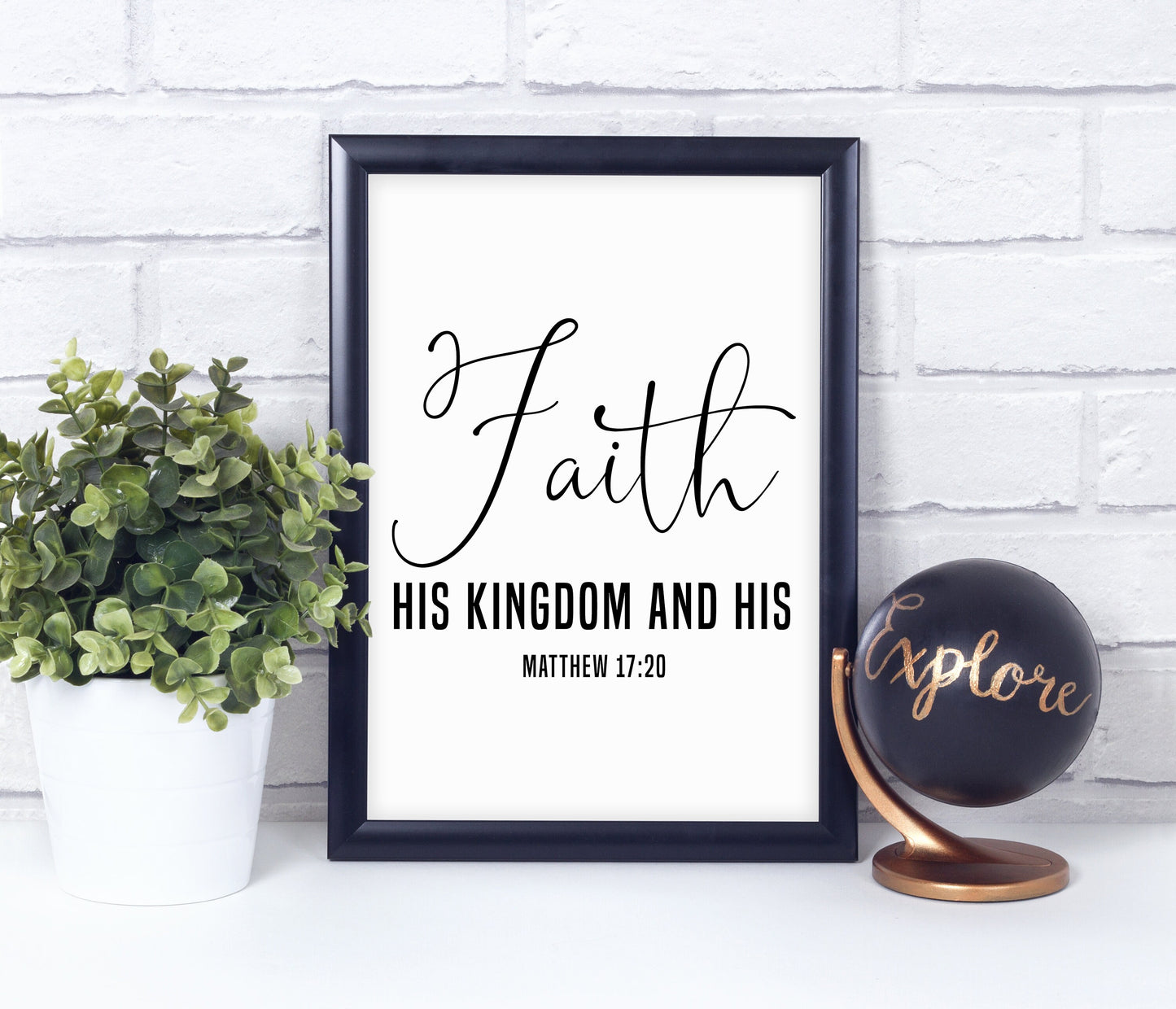 Matthew 17:20, Bible Verse Quote, Poster Print, Home Wall Decor