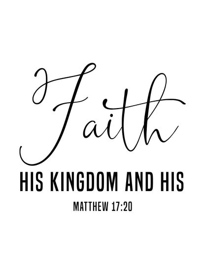 Matthew 17:20, Bible Verse Quote, Poster Print, Home Wall Decor