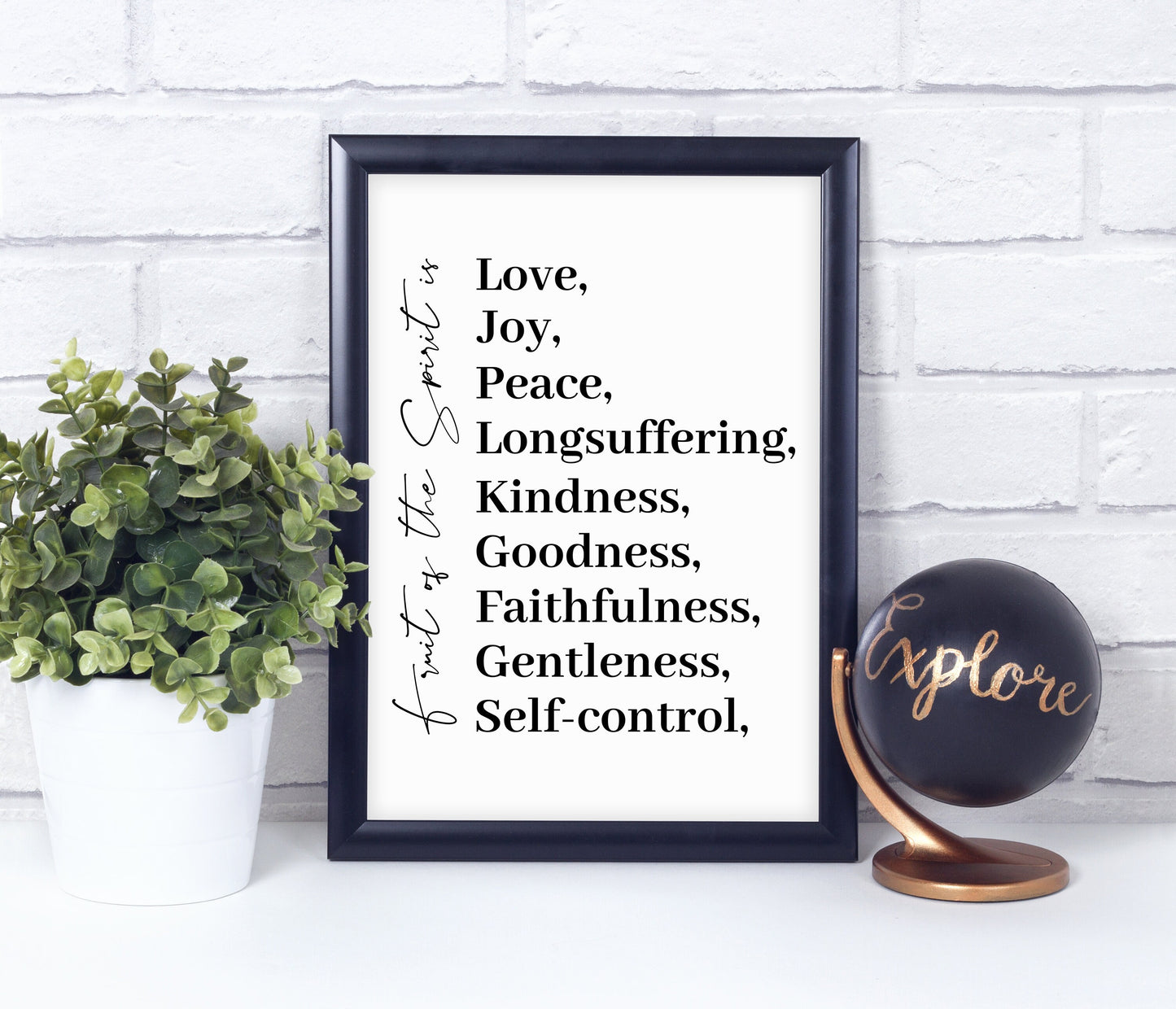 Galatians 5:22-23, Bible Verse Quote, Poster Print, Home Wall Decor