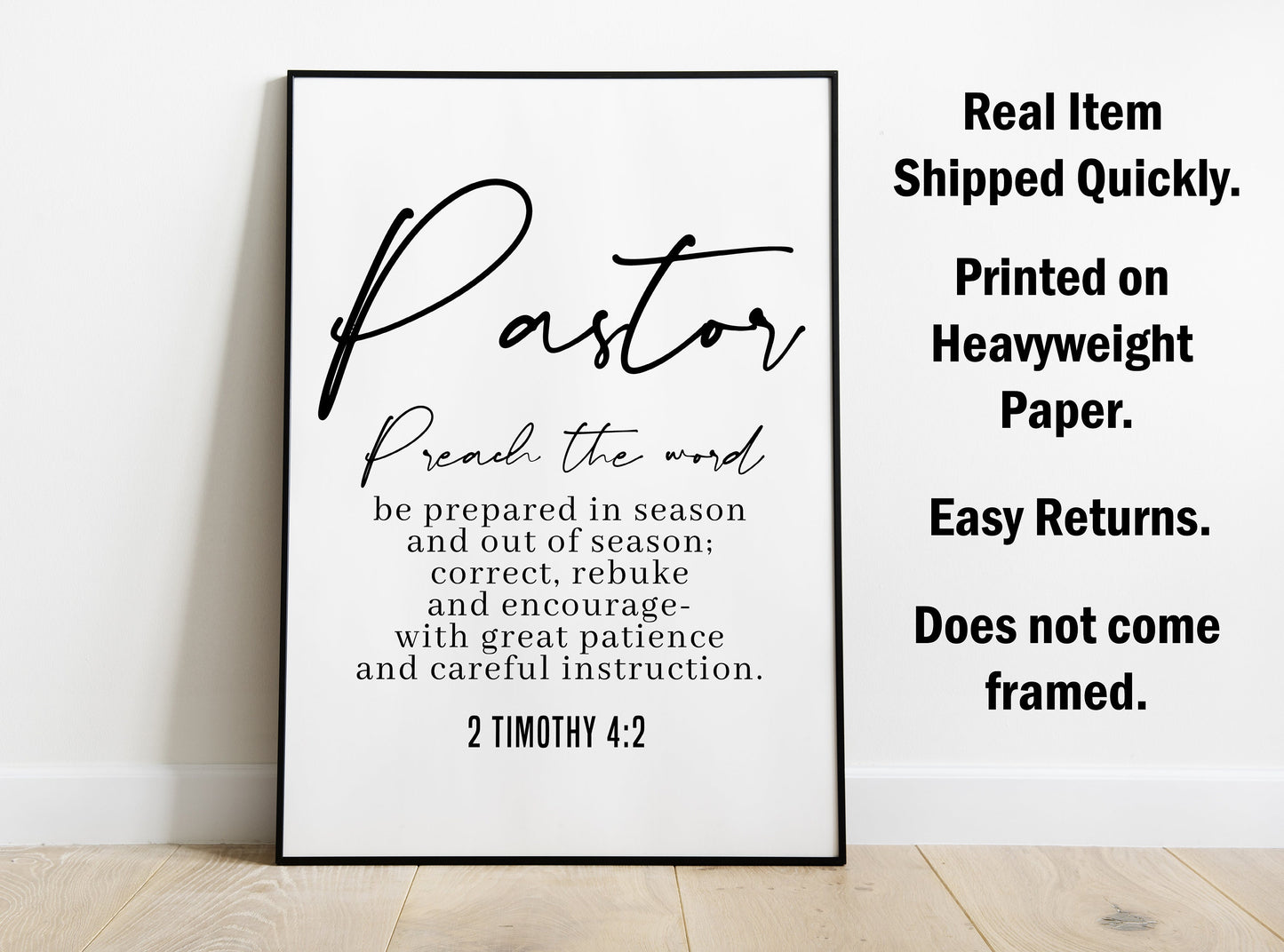 2 Timothy 4:2, Bible Verse Quote, Poster Print, Home Wall Decor