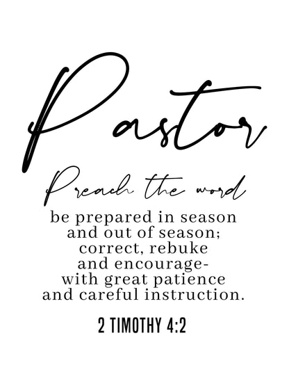 2 Timothy 4:2, Bible Verse Quote, Poster Print, Home Wall Decor