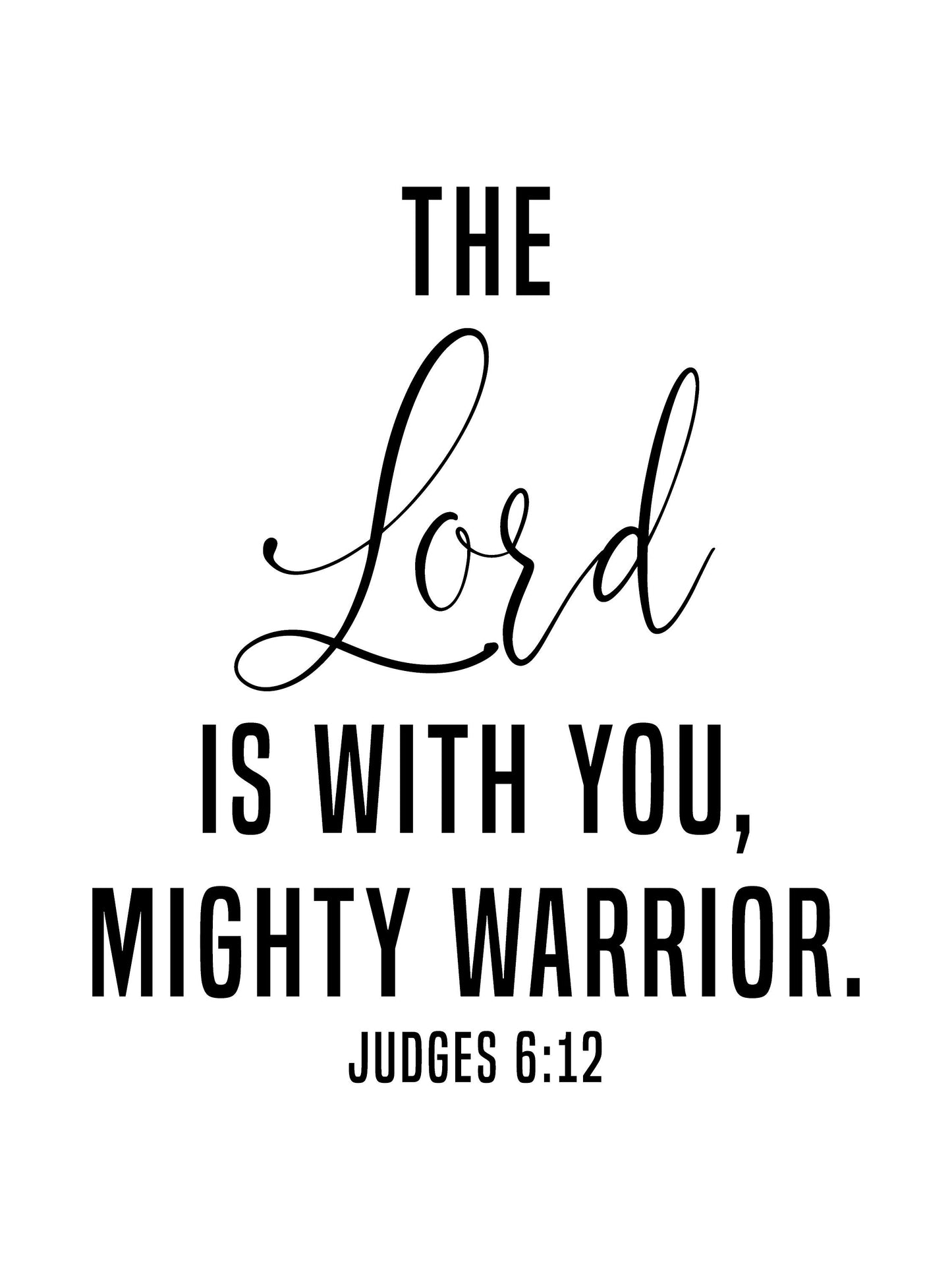 Judges 6:12, Bible Verse Quote, Poster Print, Home Wall Decor