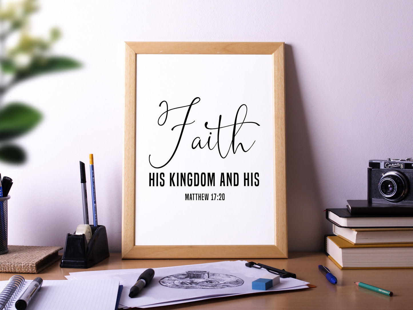 Matthew 17:20, Bible Verse Quote, Poster Print, Home Wall Decor