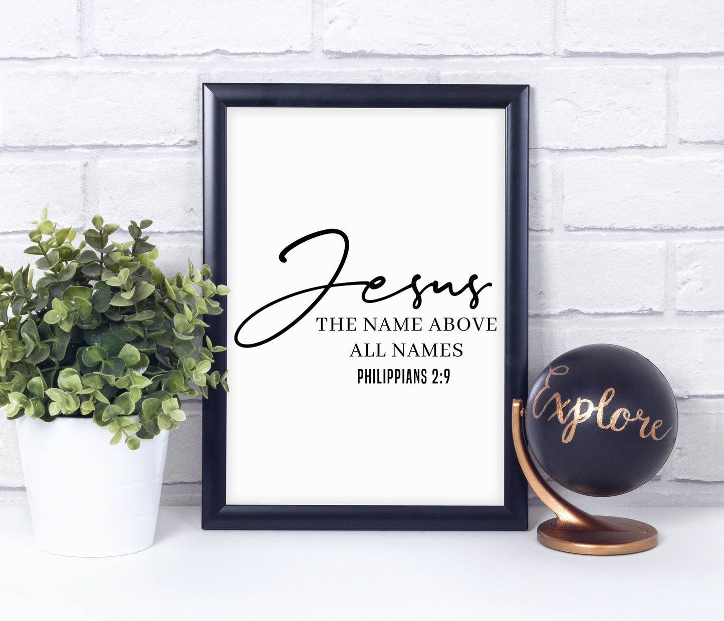 Philippians 2:9, Bible Verse Quote, Poster Print, Home Wall Decor