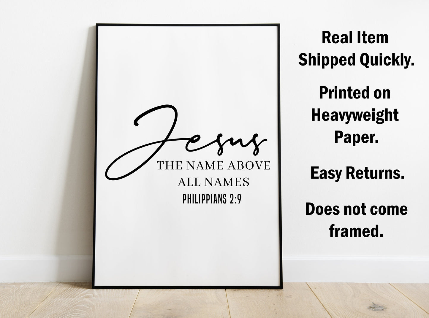 Philippians 2:9, Bible Verse Quote, Poster Print, Home Wall Decor