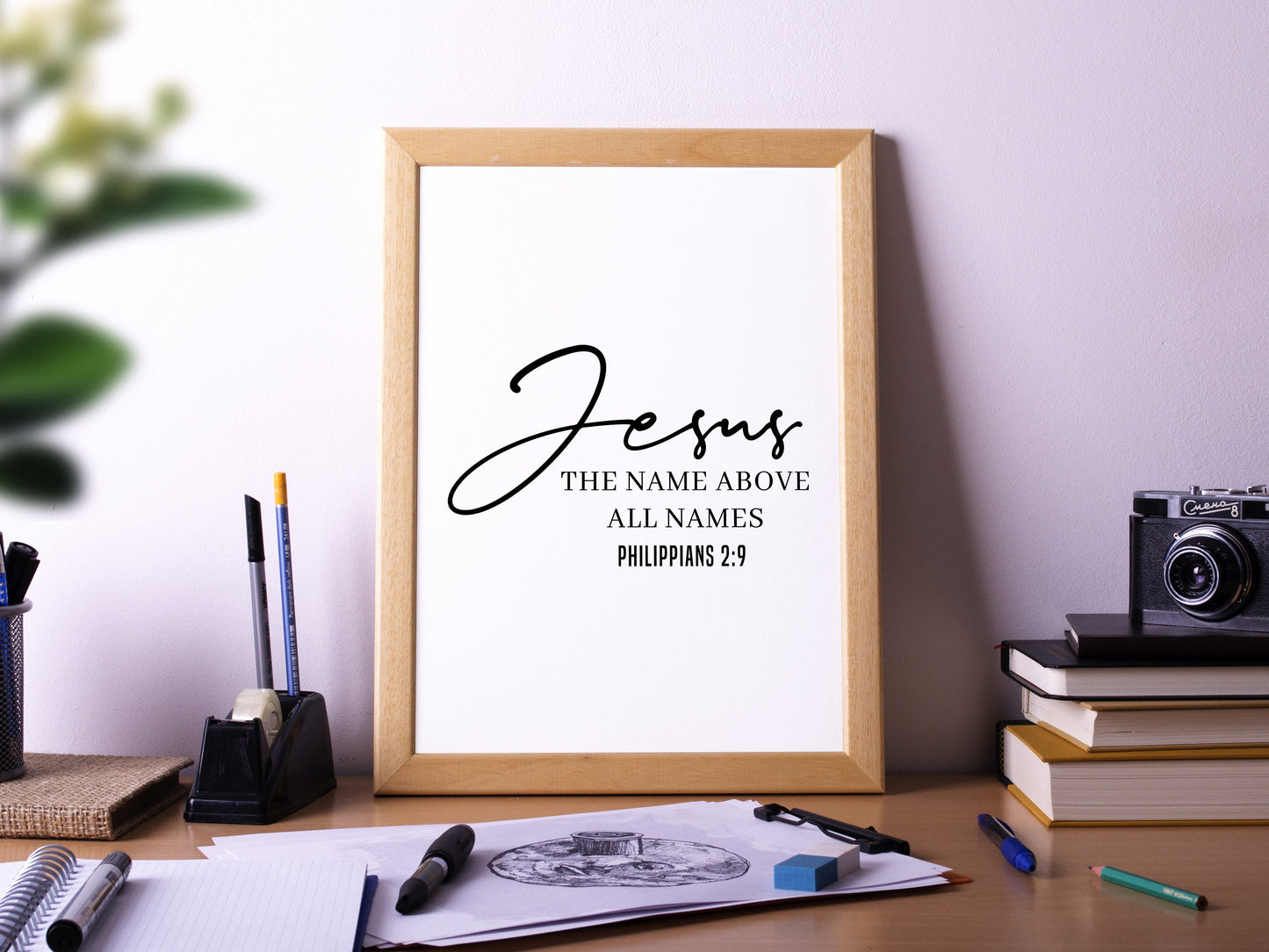 Philippians 2:9, Bible Verse Quote, Poster Print, Home Wall Decor