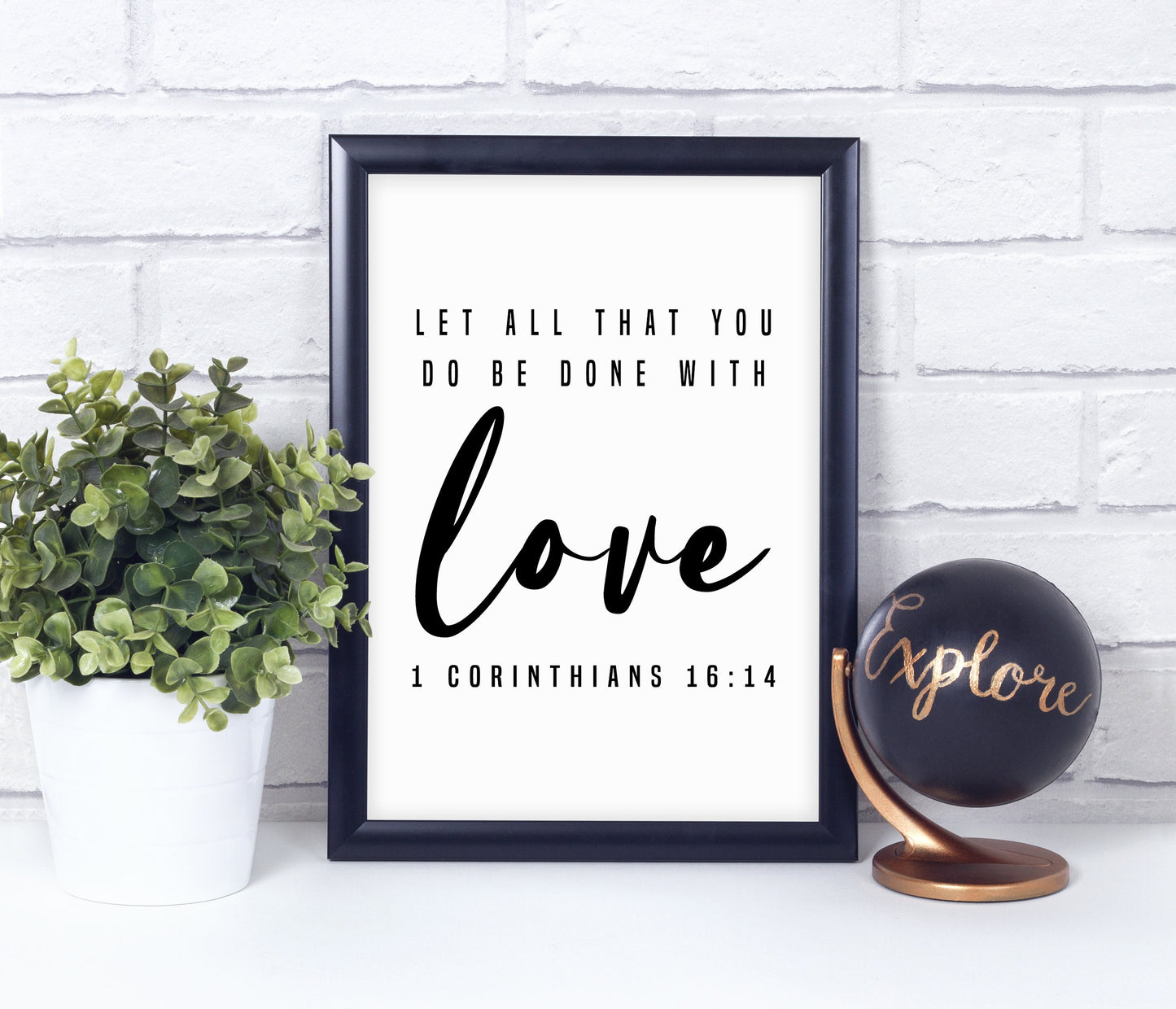 1 Corinthians 16:14, Bible Verse Quote, Poster Print, Home Wall Decor