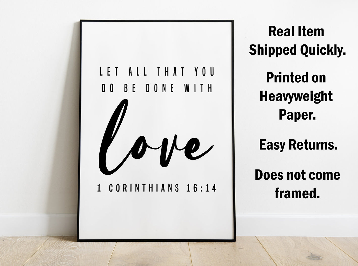 1 Corinthians 16:14, Bible Verse Quote, Poster Print, Home Wall Decor