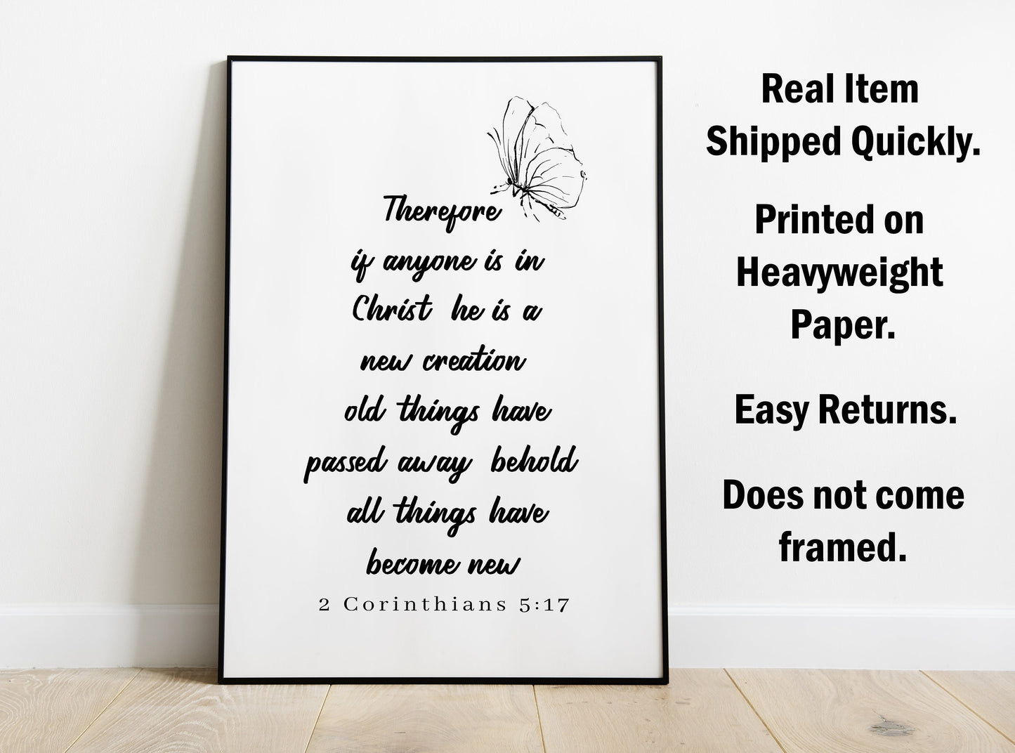 2 Corinthians 5:17, Bible Verse Quote, Poster Print, Home Wall Decor