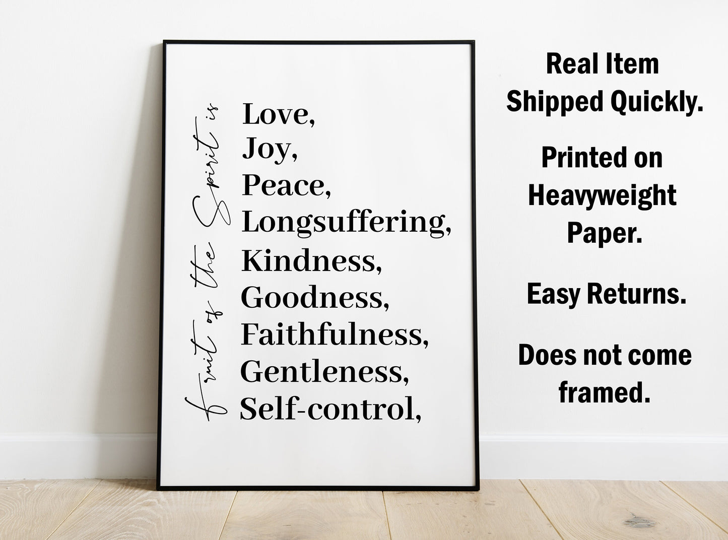 Galatians 5:22-23, Bible Verse Quote, Poster Print, Home Wall Decor