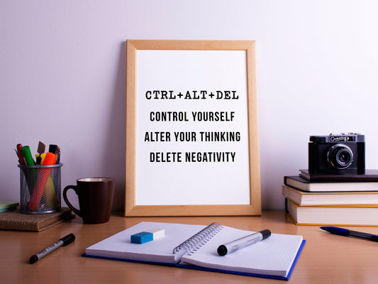 Control-Alt-Delete, Motivational Quote, Poster Print, Home Decor