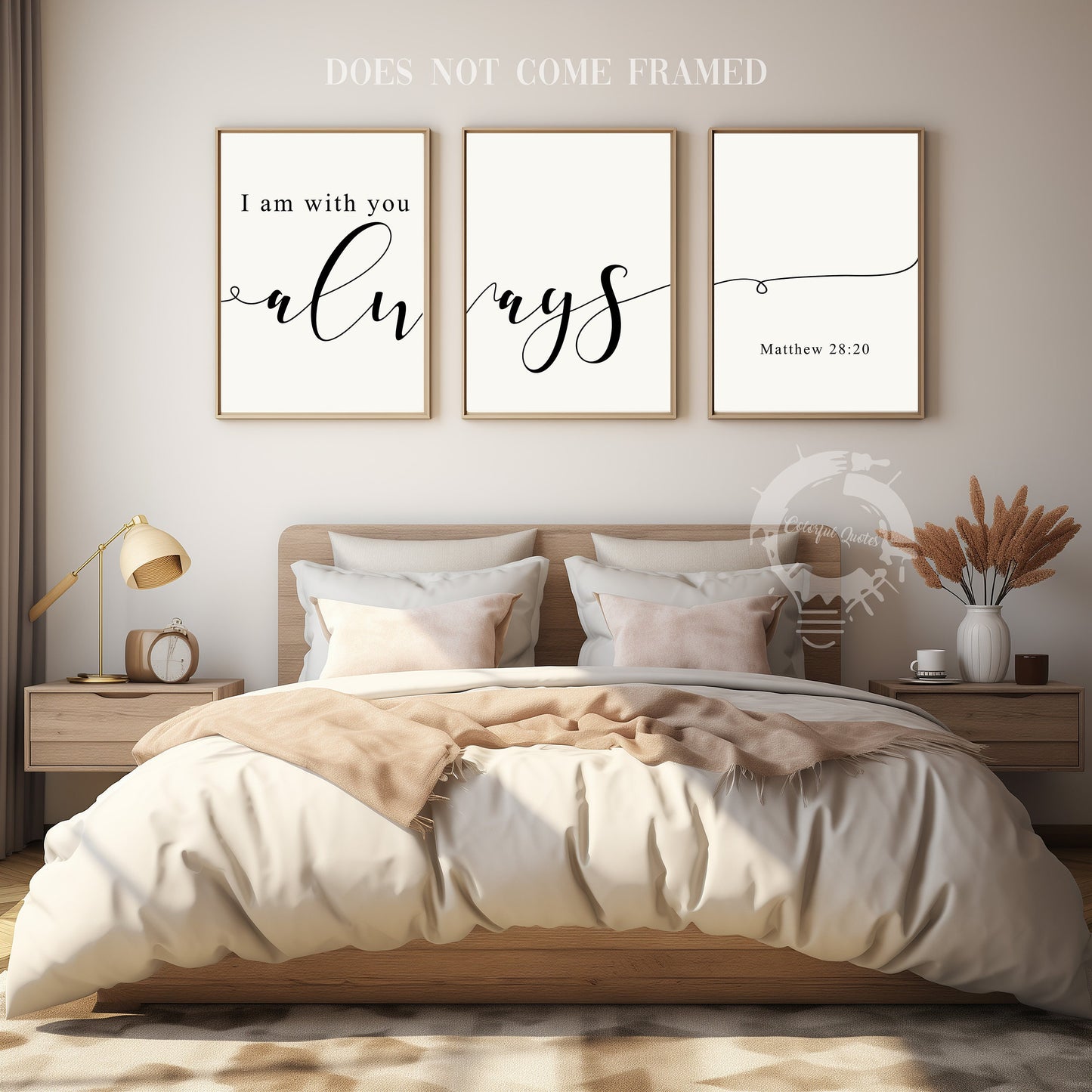 I am With You Always, Matthew 28:20, Set of 3 Poster Prints, Bible Verse Quotes, Home Wall Hanging Décor, Minimalist Prints, Multiple Sizes