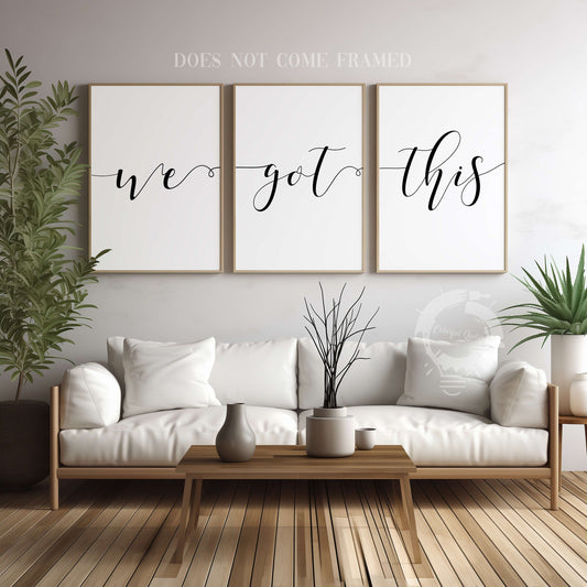 We Got This, Set of 3 Prints, Minimalist Art, Home Wall Decor, Multiple Sizes