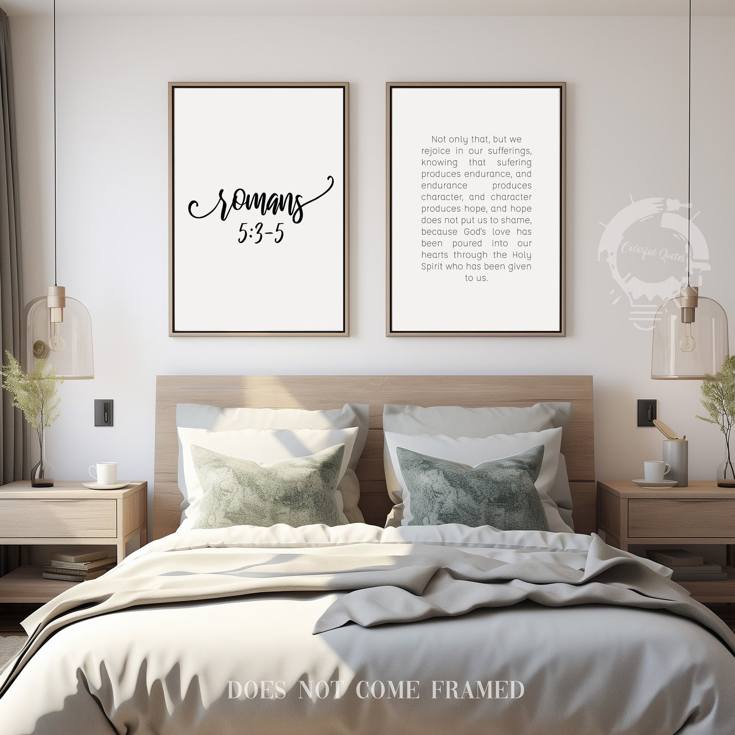 Romans 5:3-5, Bible Verse Quote, Set of 2 Poster Prints, Home Wall Art Décor, Minimalist Prints, Multiple Sizes