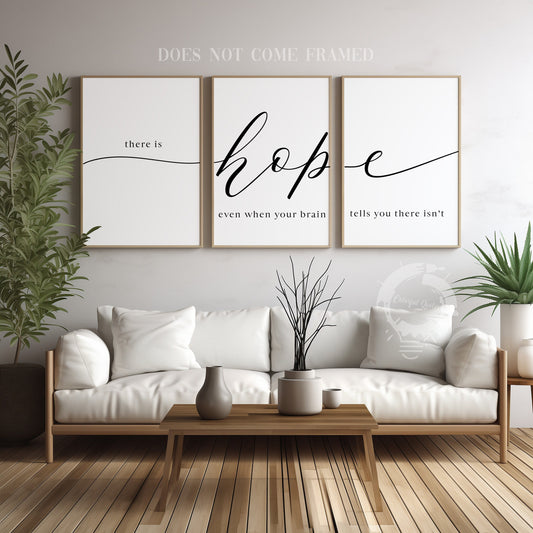 There Is Hope, Set of 3 Poster Prints, Minimalist Art, Home Wall Decor, Multiple Sizes